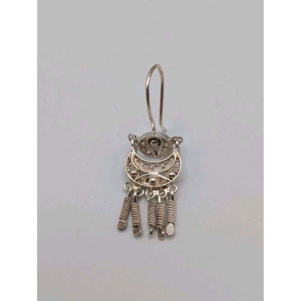 Peruvian Marked 950 Sterling Silver Filigree Handmade Inca Andean Drop Earrings image 8